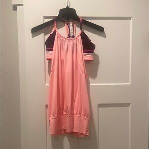 Lululemon sports bra tank top pink purple size 4